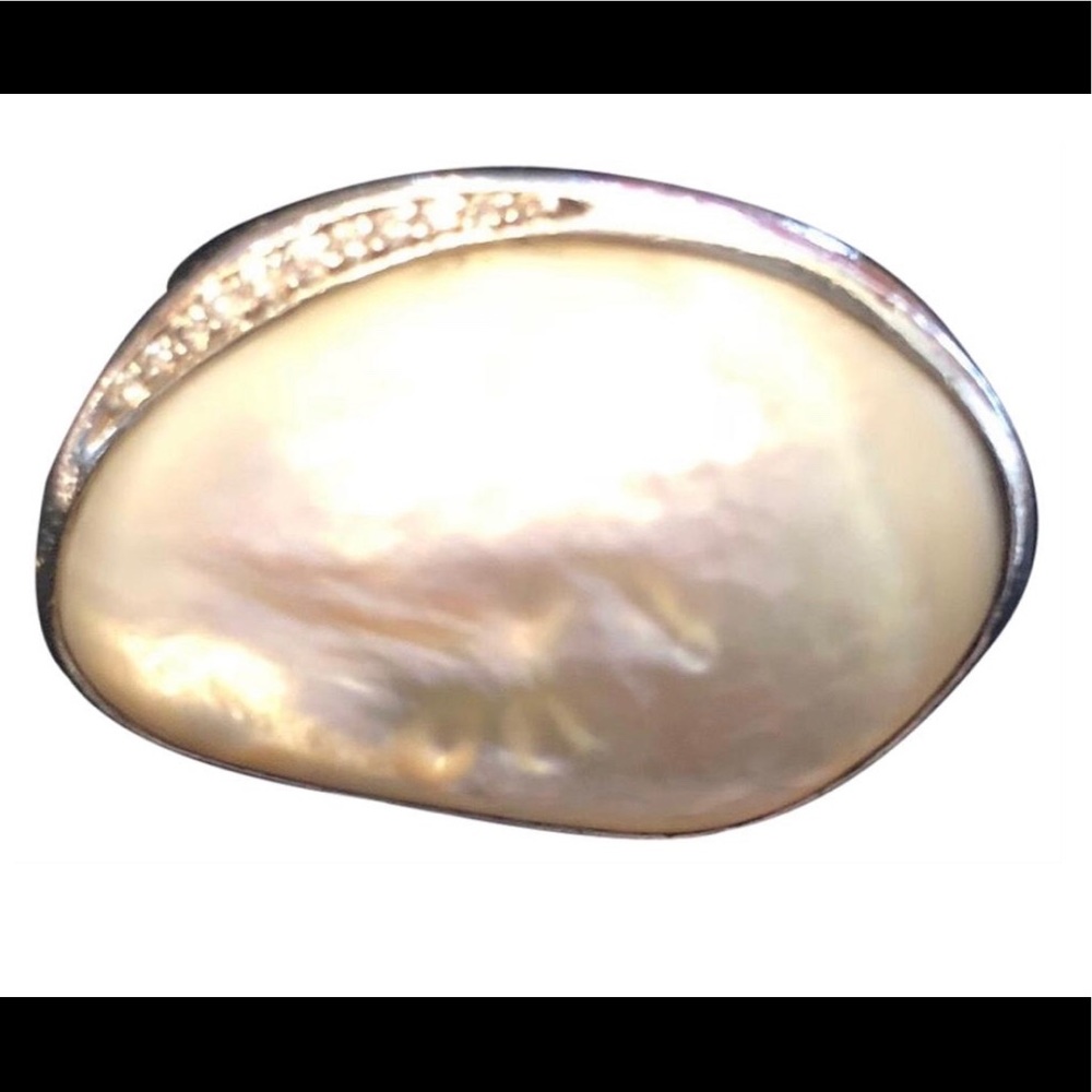 Ippolita Mother of Pearl Sterling Silver Diamond Ring